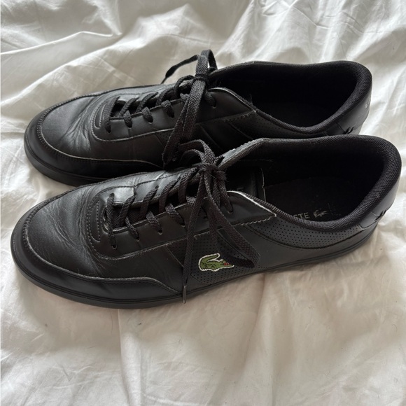 Lacoste Men's Black Leather Sneakers - Picture 3 of 7